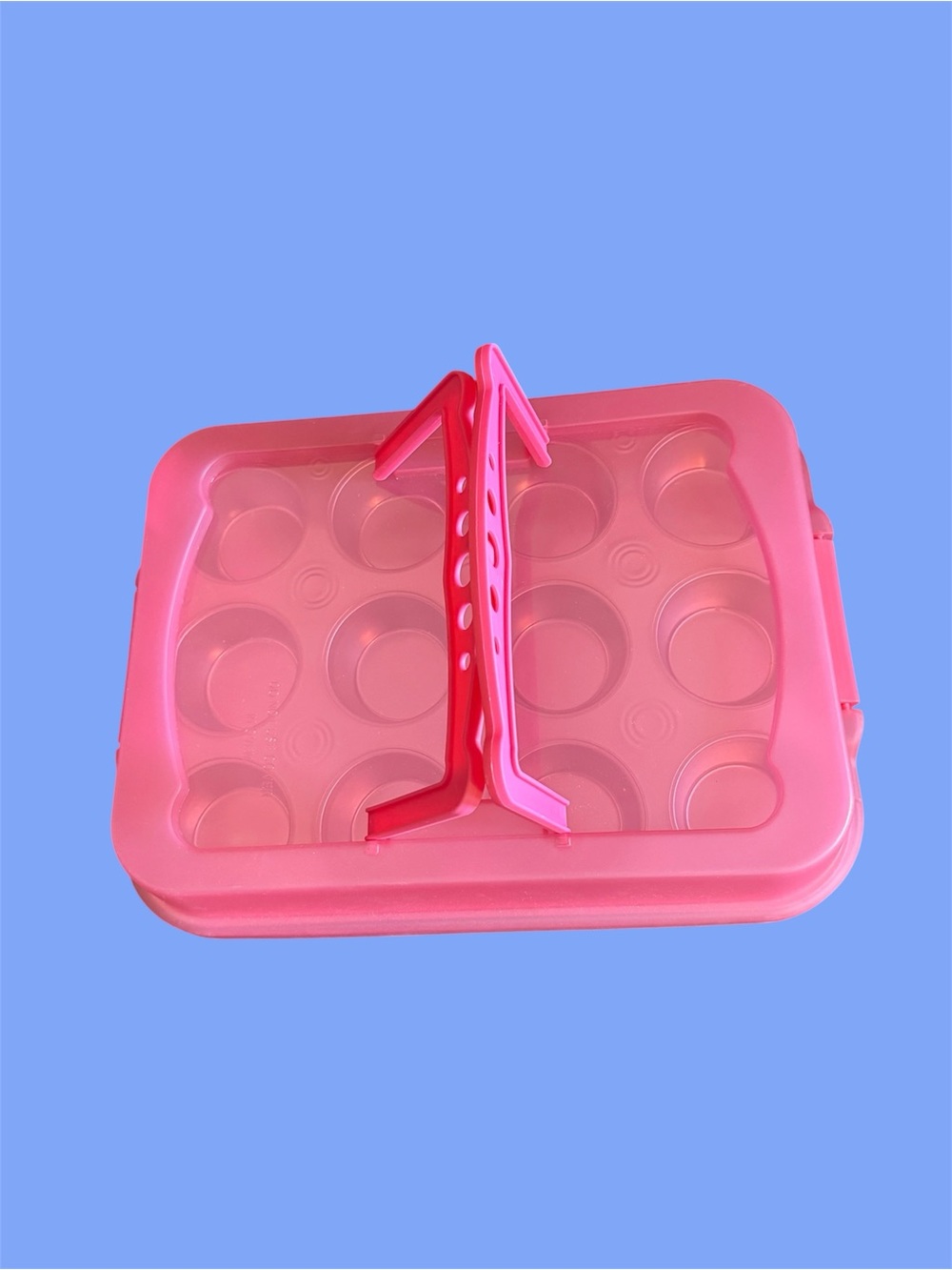 12 Slot Cupcake Tin Carrier Transporter with Carry Handle and Side Locking